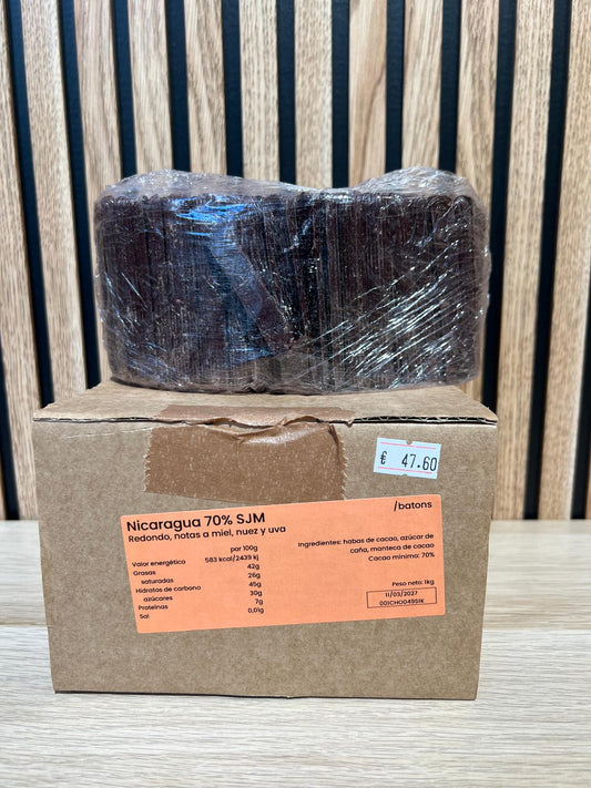 1 KG. DE BATONS DE CHOCOLATE REDONDO, NOTAS A MIEL, NUEZ Y UVA