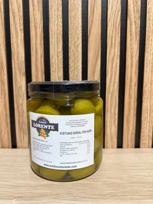 ACEITUNAS GORDAL CON HUESO 500 GR.