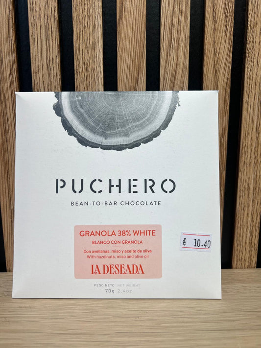 CHOCOLATE BLANCO CON GRANOLA - CON AVELLANAS, MISO Y ACEITE DE OLIVA