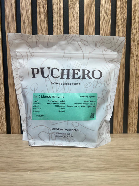 CAFÉ EN GRANO PERÚ MARCO ANTONIO - ALMENDRA, PASAS Y POMELO - 250 GR