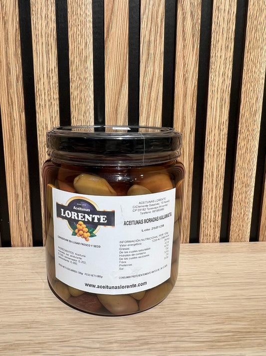 ACEITUNAS MORADA KALAMATA 500 GR.