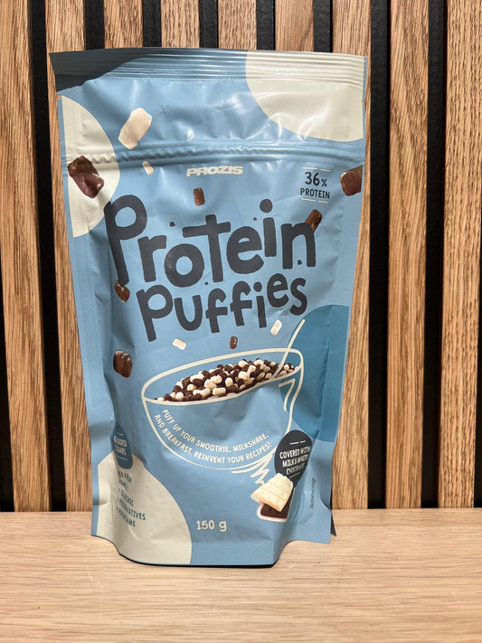 PROTEIN PUFFIES 150 GR. - CHOCOLATE BLANCO Y CON LECHE
